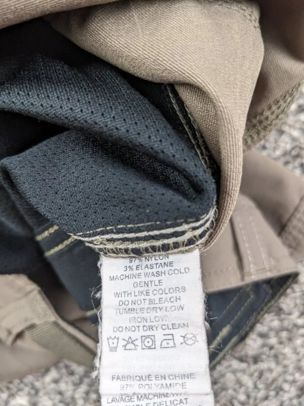 prAna Stretch Zion Shorts Men 38x12 Brown Tan Khaki Nylon Cargo Hiking M3STRE116
